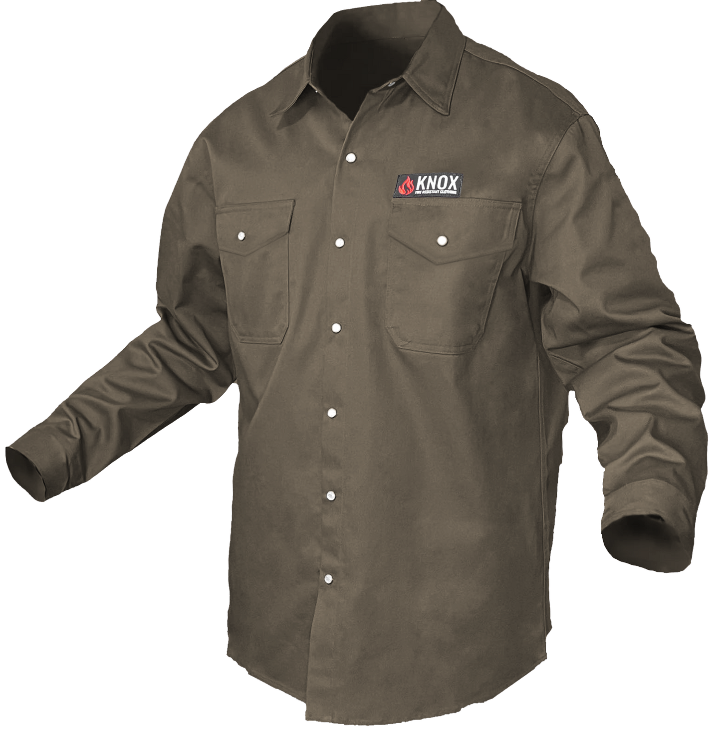 Knox FR Shirt Ash Gray With Pearl Snap Buttons