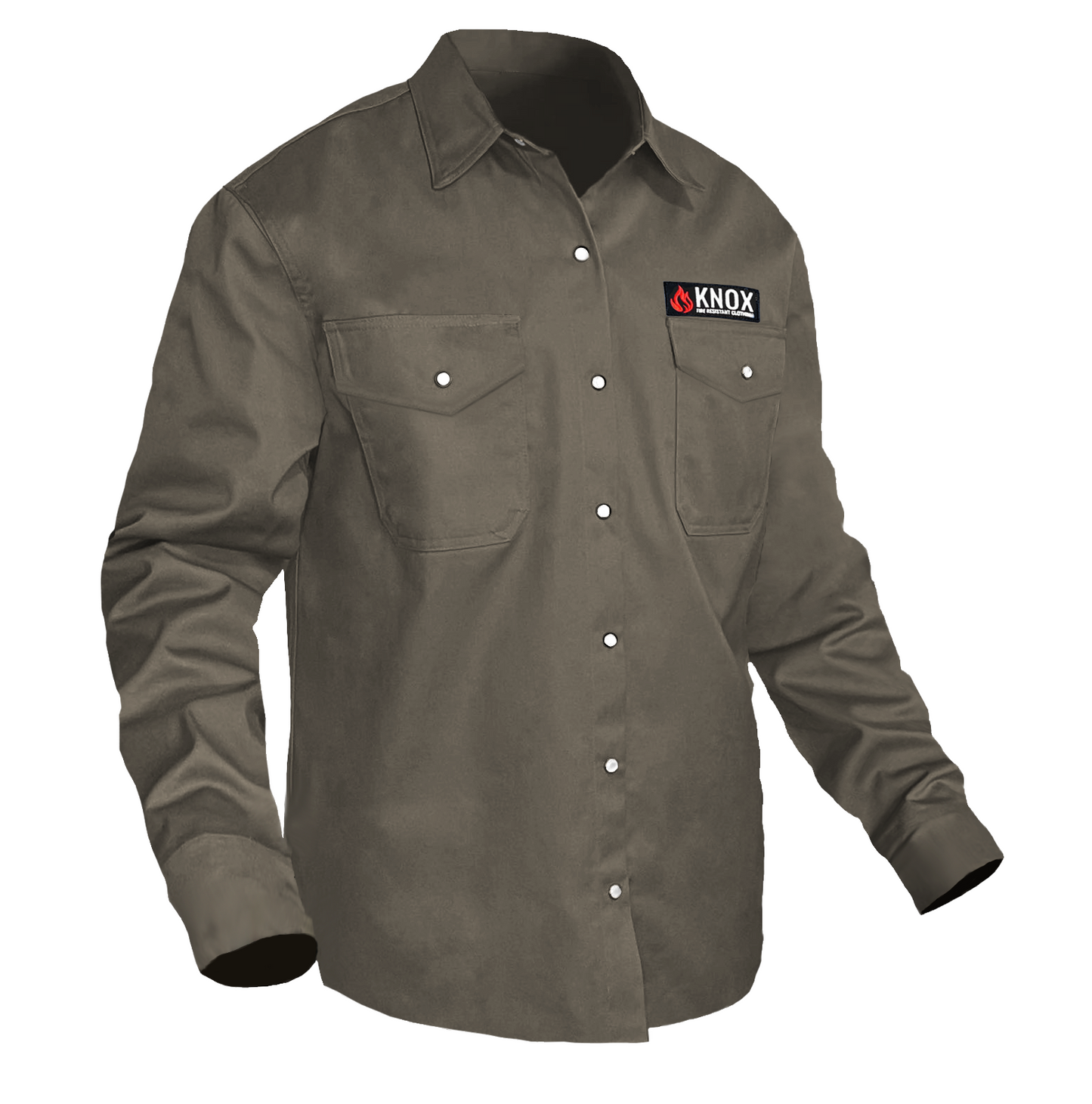 Knox FR Shirt Ash Gray With Pearl Snap Buttons