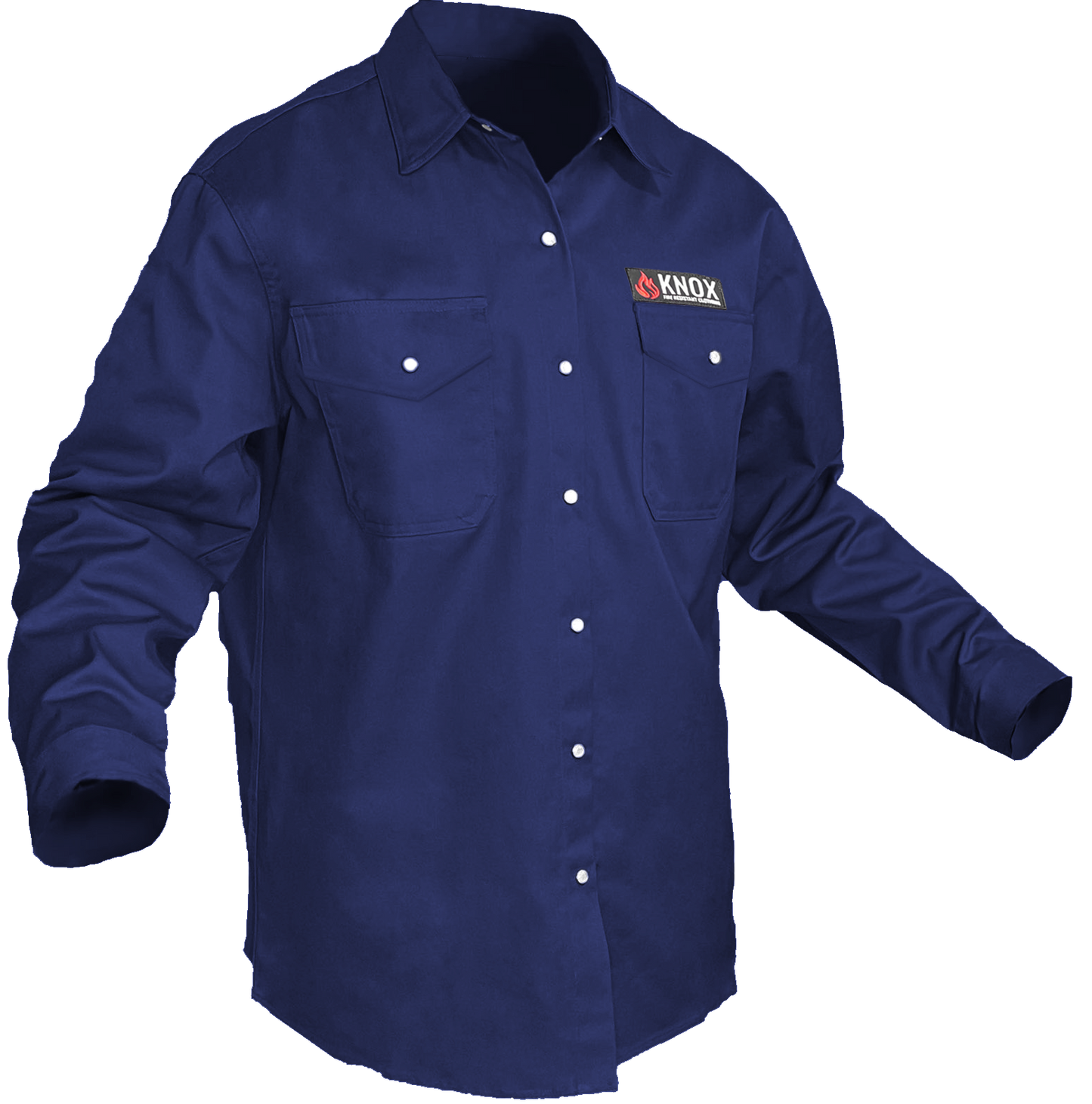 Knox FR Shirt Navy Blue With Pearl Snap Buttons
