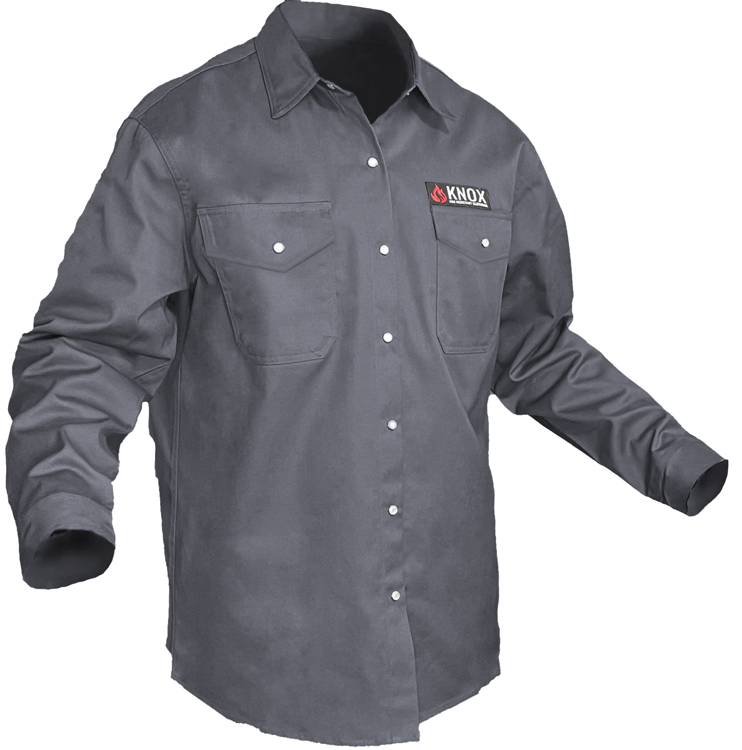 Knox FR Shirt Gray With Pearl Snap Buttons