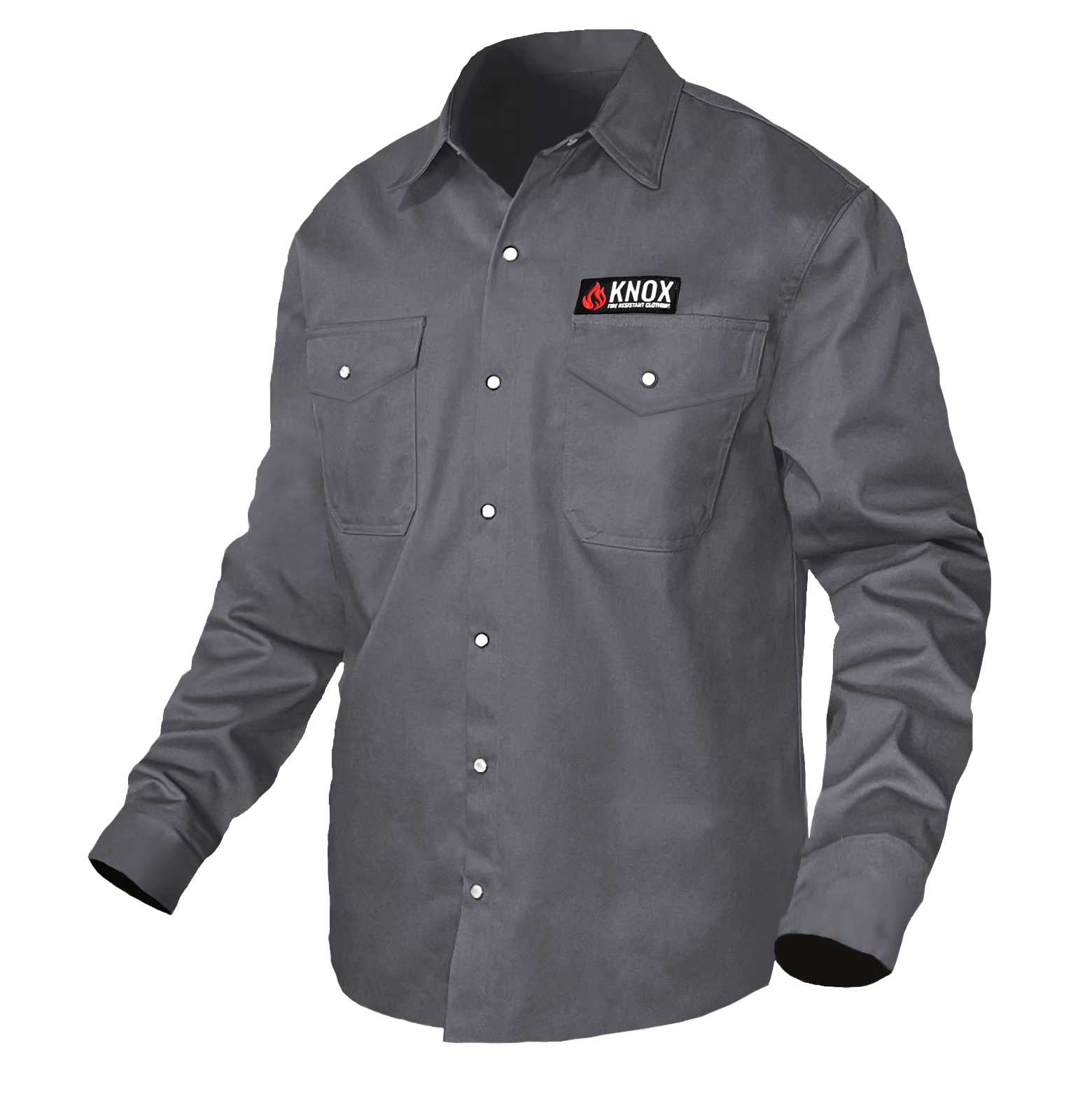 Knox FR Shirt Gray With Pearl Snap Buttons – Knox Incorporated