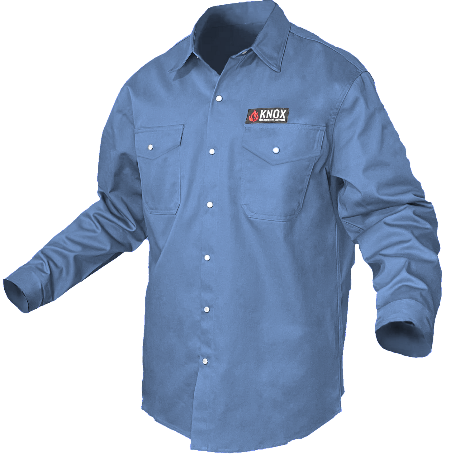 Knox FR Shirt Blue With Pearl Snap Buttons