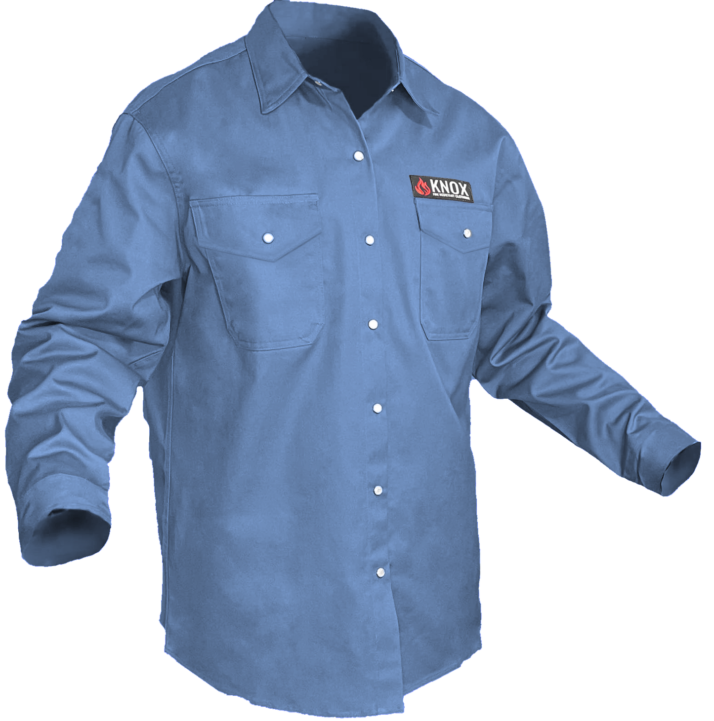 Knox FR Shirt Blue With Pearl Snap Buttons