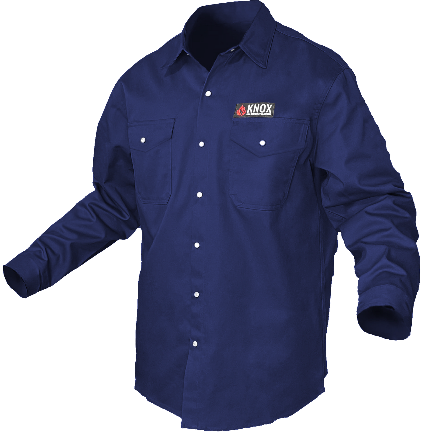 Knox FR Shirt Navy Blue With Pearl Snap Buttons