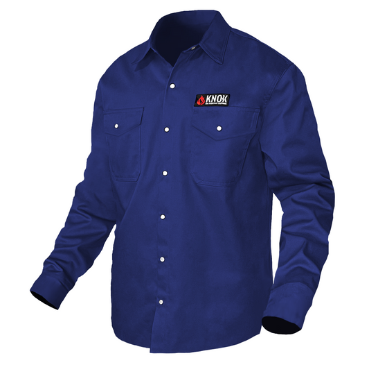 Camicia Knox FR Blu Navy con bottoni automatici perlati