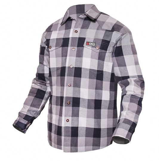 Camicia da lavoro button-down scozzese grigia Knox FR