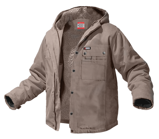 Knox Heavy-Duty FR Sherpa gefütterte Jacke (Grau)