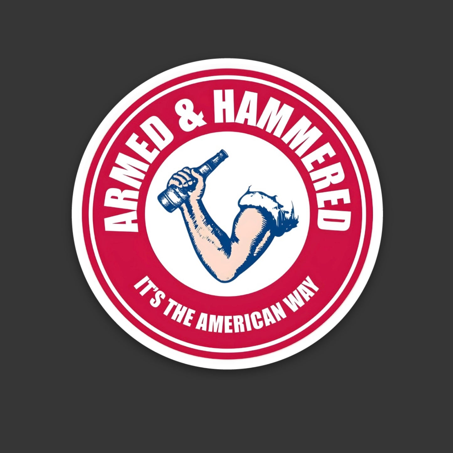 Armed & Hammered Hardhat Sticker