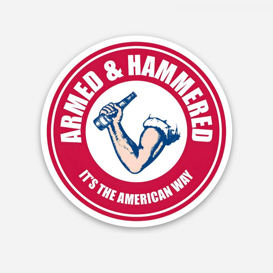 Armed & Hammered Hardhat Sticker